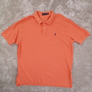 Polo Ralph Lauren Orange Short Sleeve Polo Shirt Men's XXL Preppy Retro